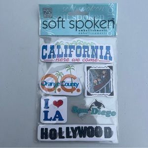 NWT Soft Spoken California Vacation Dimensional Sticker Set